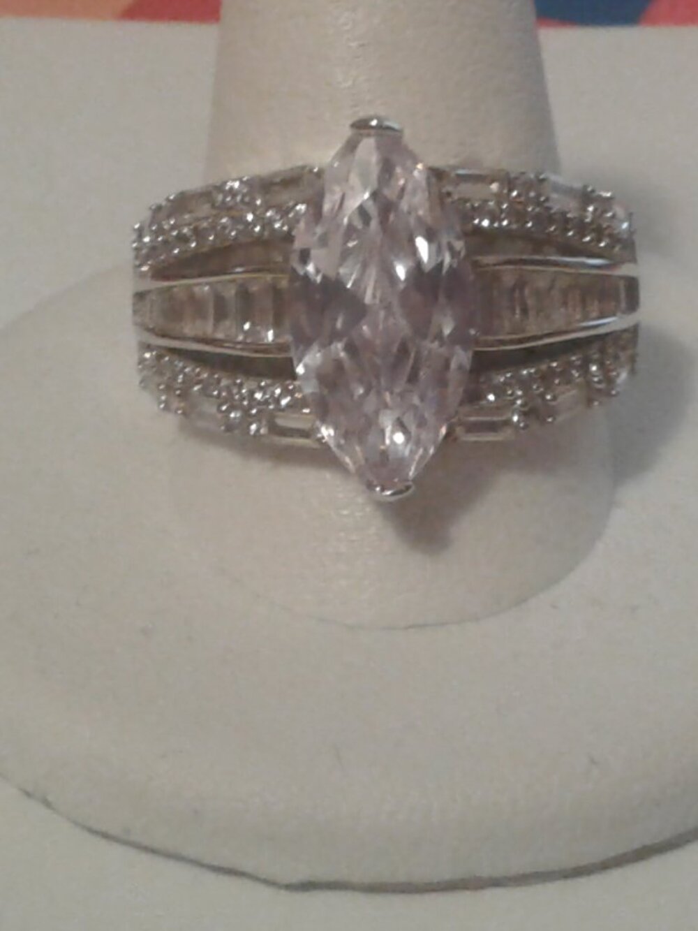 Bella Luce Platinum Plated Ring 8.12ctw. Size 10